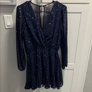 Navy Star-Patterned Dress